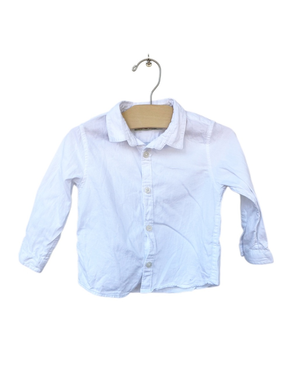 Zara 12-18m Baby Classic White Button-Up Cotton Shirt for Kids